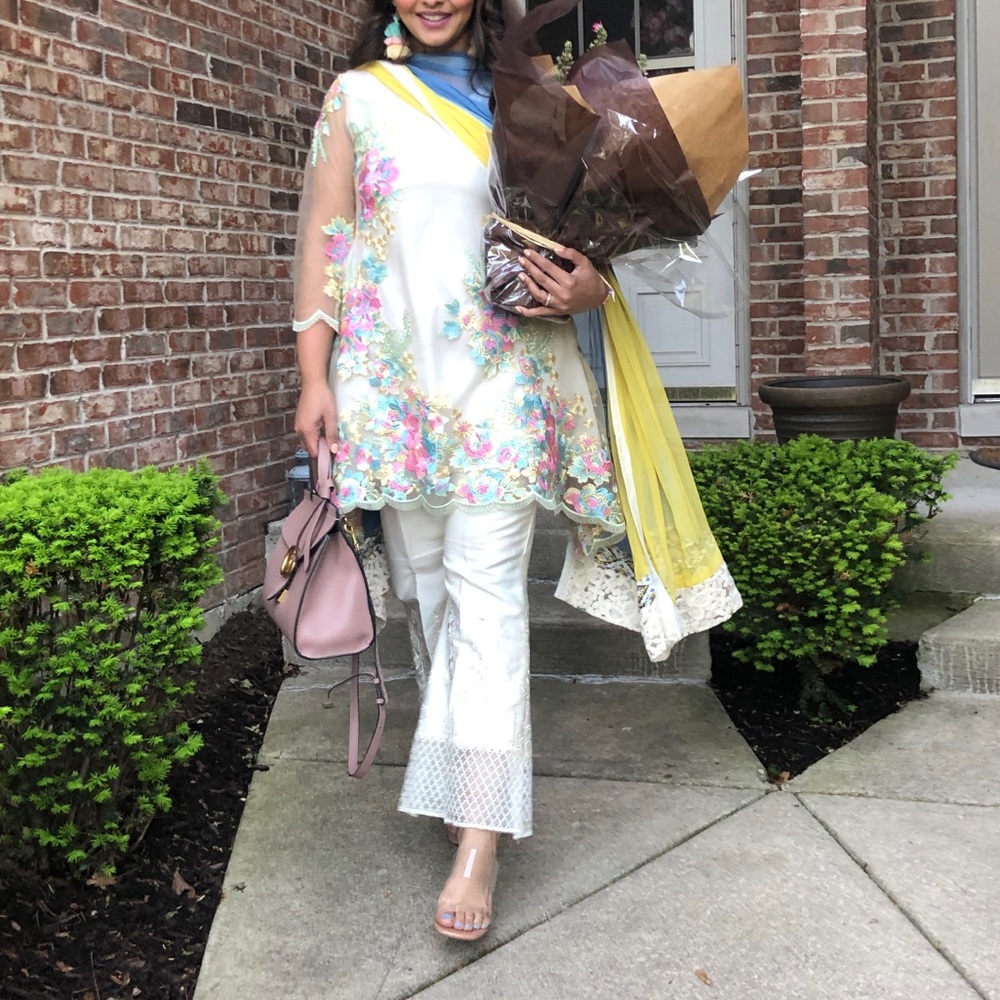 Pakistani designer net shalwar Kameez 2 piece